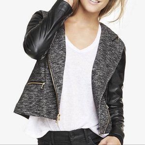 Express Women's Knit and Faux Leather Jacket